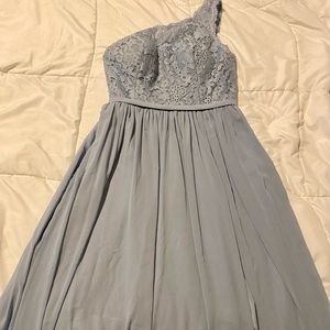Azazie size A10 bridesmaid dress/dusty blue altered to a size 8. Like-new